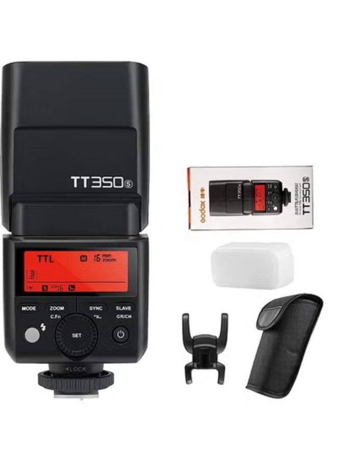 Godox TT350S Flash Speedlite for Sony Camera, 2.4G Wireless GN36 1/8000s HSS TTL Camera Flash Compatible for Sony Camera A7 A7R A7S A7-II A7-III A7R-II A7R-III A7S-II A6300 A6000 etc - Image 1